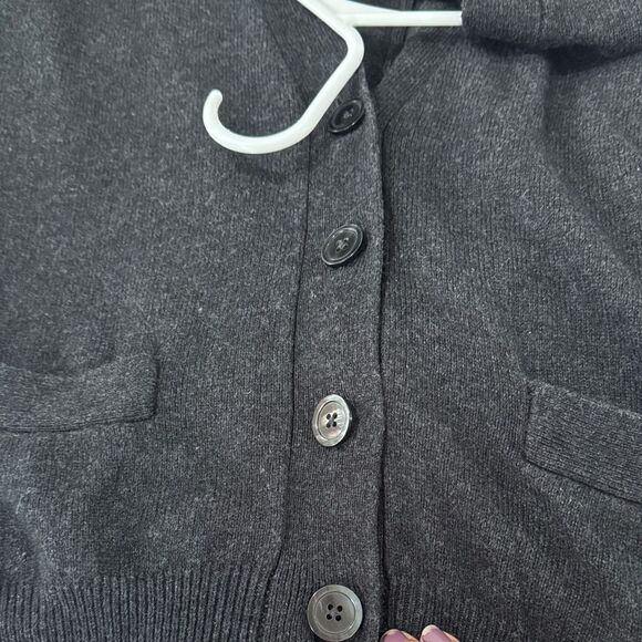 LOFT Women's Classic Black Cardigan Size Medium - Picture 6 of 9